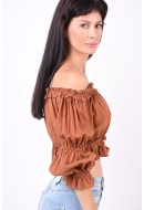 Bluza Dama Vero Moda Vmmilla Crop 3/4 Sugar Brown